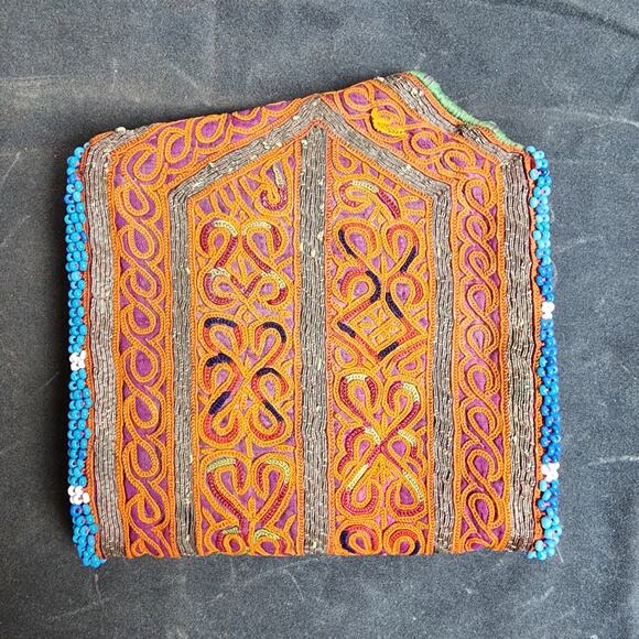 Kuchi Embroidered Pouch Wallet Central Asian Handmade Beaded Eyelet Pockets - Picture 8 of 8